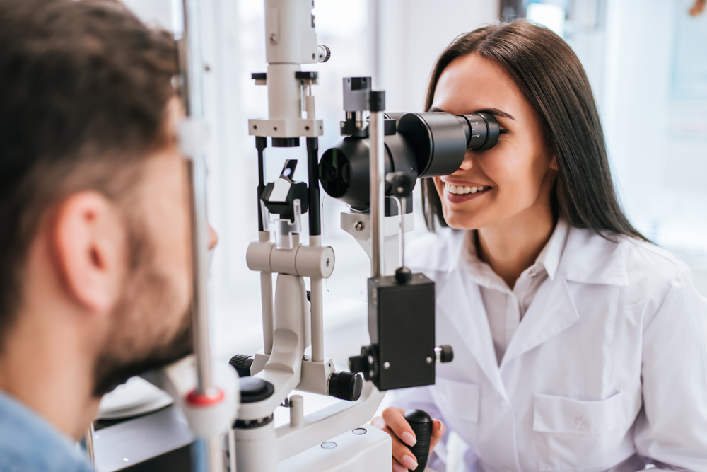Attractive,Female,Doctor,Ophthalmologist,Is,Checking,The,Eye,Vision,Of AFFORDABLE EYE CARE